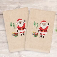 Linum Home Textiles Xmas Santa Waving 2-pc. Hand Towel
