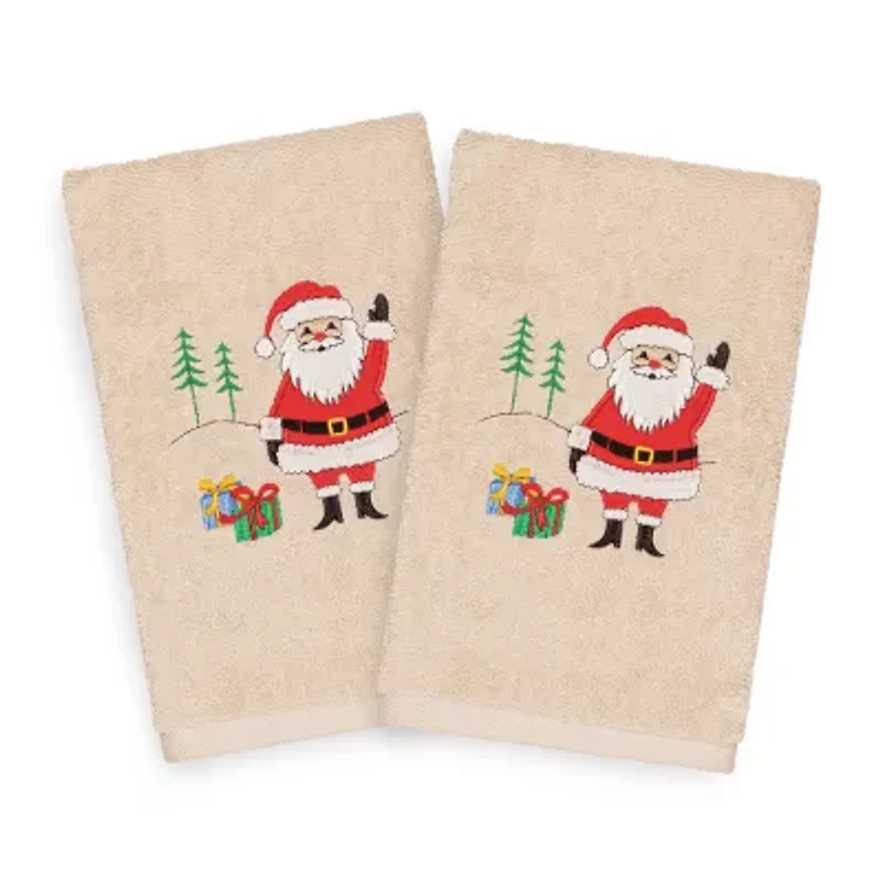 Linum Home Textiles Xmas Santa Waving 2-pc. Hand Towel