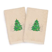 Linum Home Textiles Xmas Three Trees 2-pc. Hand Towel