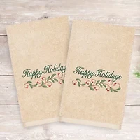 Linum Home Textiles Xmas Happy Holidays 2-pc. Hand Towel