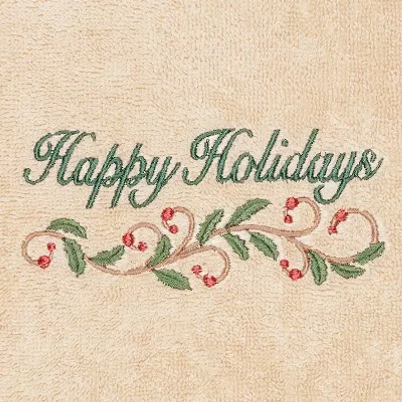 Linum Home Textiles Xmas Happy Holidays 2-pc. Hand Towel