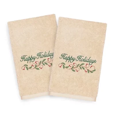 Linum Home Textiles Xmas Happy Holidays 2-pc. Hand Towel