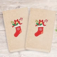 Linum Home Textiles Christmas Stocking 2-pc. Hand Towel