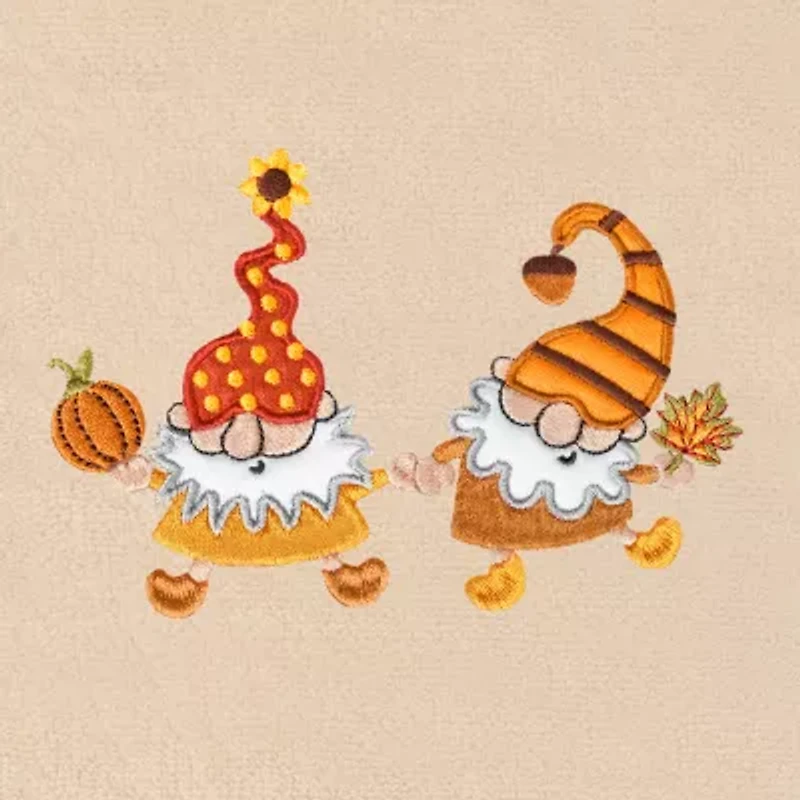 Linum Home Textiles Autumn Gnomes Embroidered 2-pc. Hand Towel