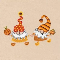 Linum Home Textiles Autumn Gnomes Embroidered 2-pc. Hand Towel