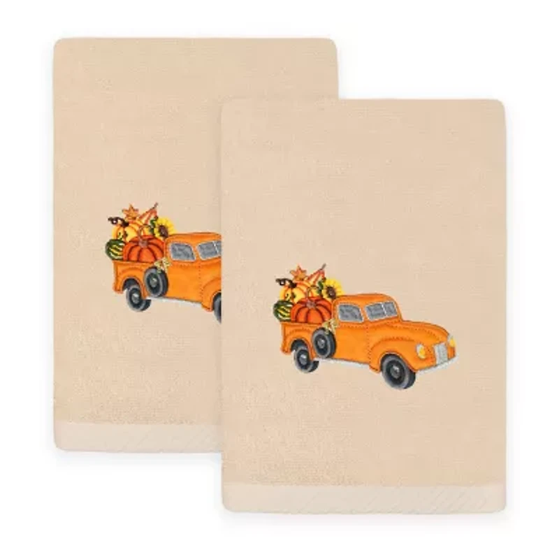 Linum Home Textiles Autumn Truck Embroidered 2-pc. Hand Towel