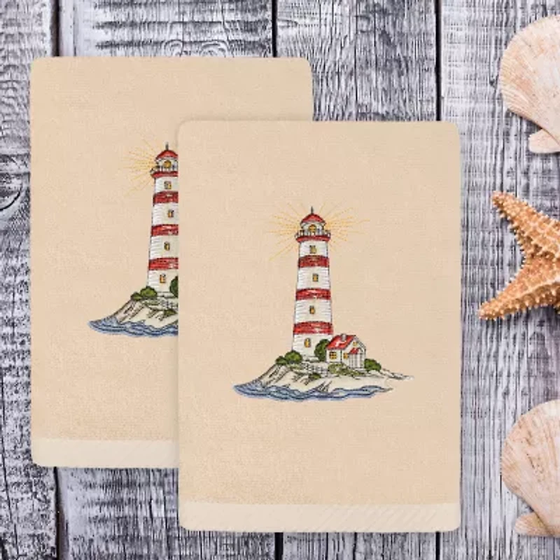 Linum Home Textiles Summer Lighthouse Embroidered 2-pc. Hand Towel