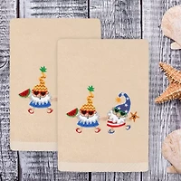 Linum Home Textiles Summer Gnomes Embroidered 2-pc. Hand Towel