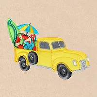 Linum Home Textiles Summer Truck Embroidered 2-pc. Hand Towel