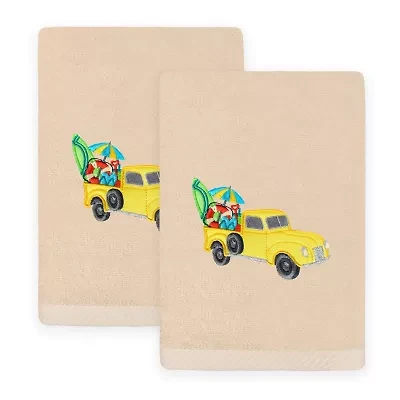 Linum Home Textiles Summer Truck Embroidered 2-pc. Hand Towel