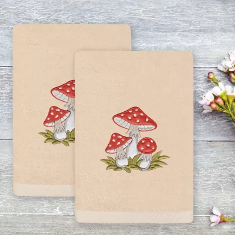 Linum Home Textiles Spring Mushroom Embroidered 2-pc. Hand Towel