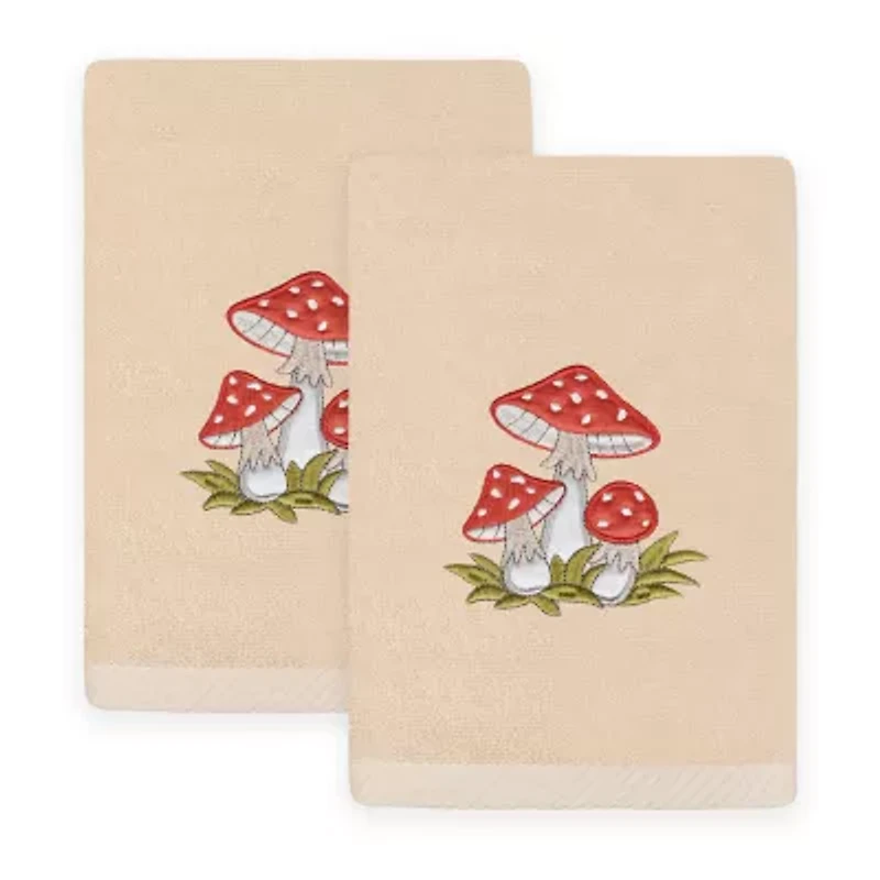 Linum Home Textiles Spring Mushroom Embroidered 2-pc. Hand Towel