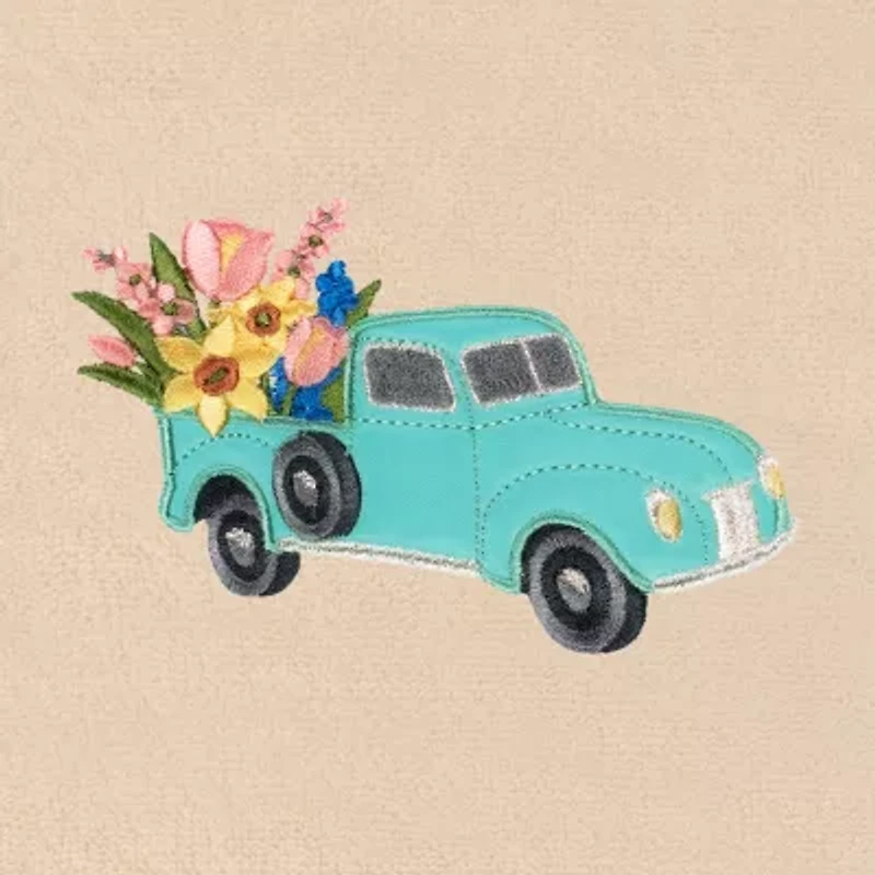 Linum Home Textiles Spring Truck Embroidered 2-pc. Hand Towel