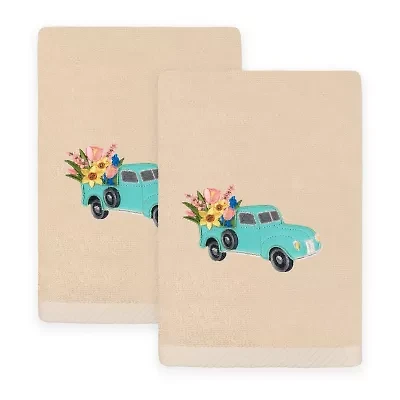 Linum Home Textiles Spring Truck Embroidered 2-pc. Hand Towel