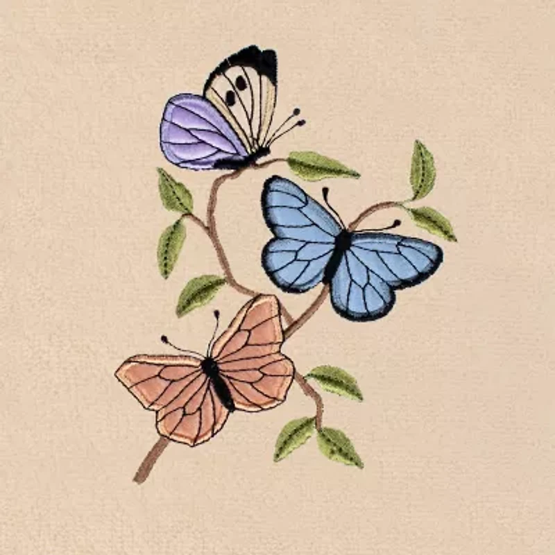 Linum Home Textiles Spring Butterfly Embroidered 2-pc. Hand Towel