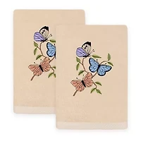 Linum Home Textiles Spring Butterfly Embroidered 2-pc. Hand Towel