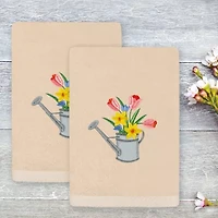 Linum Home Textiles Spring Watering Can Embroidered 2-pc. Hand Towel