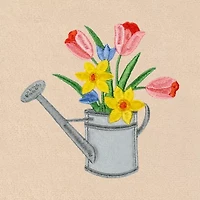 Linum Home Textiles Spring Watering Can Embroidered 2-pc. Hand Towel