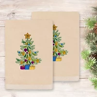 Linum Home Textiles Christmas Presents Embroidered 2-pc. Hand Towel