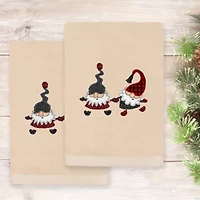 Linum Home Textiles Christmas Gnomes Embroidered 2-pc. Hand Towel