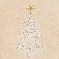 Linum Home Textiles Xmas Scroll Tree Embroidered 2-pc. Hand Towel