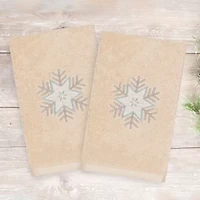 Linum Home Textiles Christmas Crystal Embroidered 2-pc. Hand Towel
