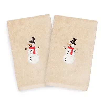 Linum Home Textiles Snowman Embroidered 2-pc. Hand Towel