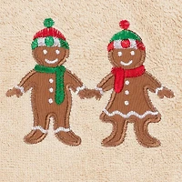 Linum Home Textiles Xmas Gingerbread Embroidered 2-pc. Hand Towel