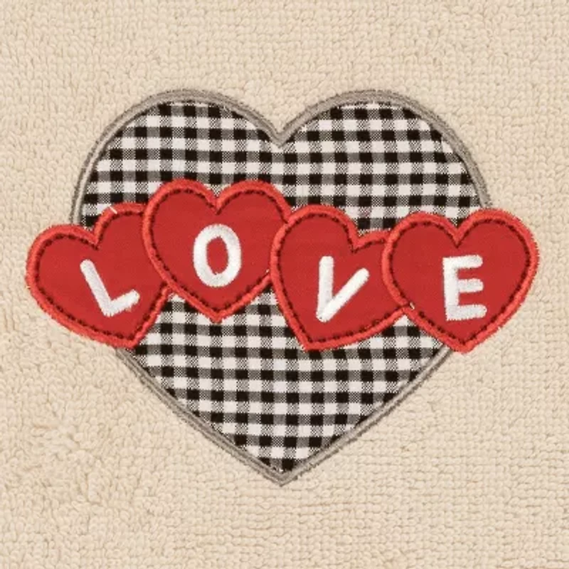 Linum Home Textiles Love Hearts Embroidered 2-pc. Hand Towel