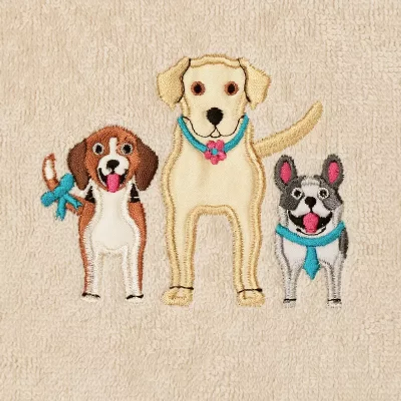 Linum Home Textiles Dogs Embroidered 2-pc. Hand Towel