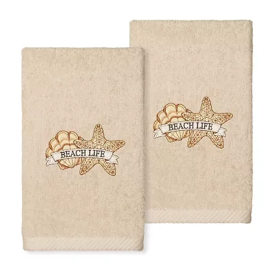Linum Home Textiles Beach Life Embroidered 2-pc. Hand Towel