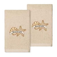Linum Home Textiles Beach Life Embroidered 2-pc. Hand Towel