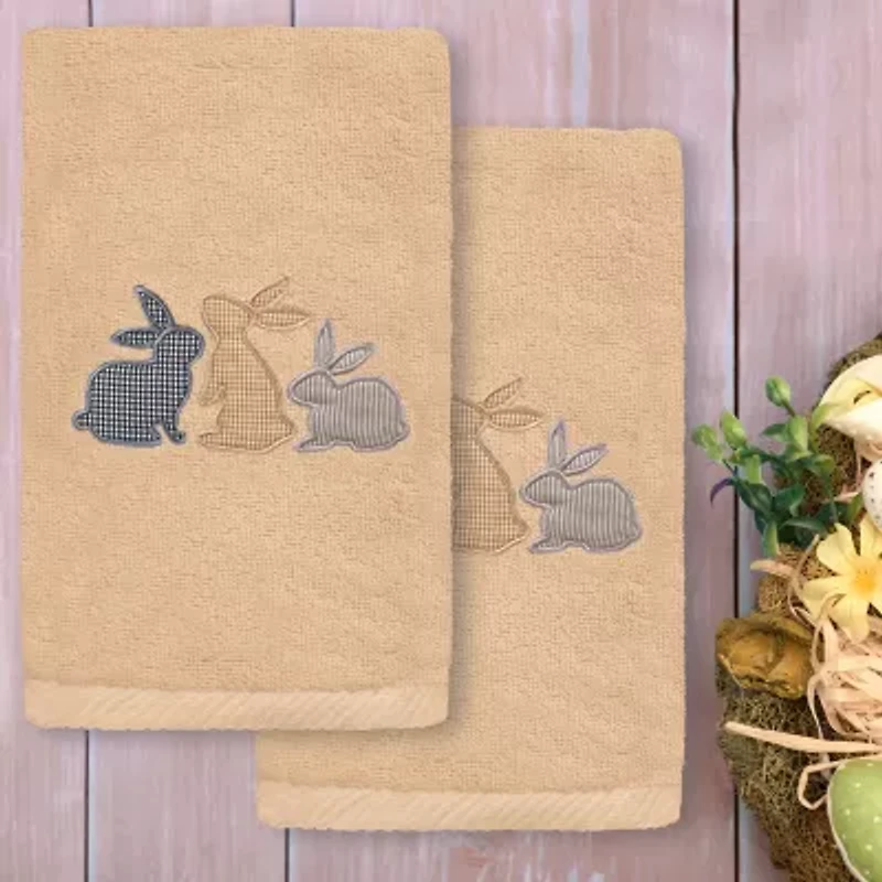 Linum Home Textiles Bunny Row Embroidered 2-pc. Hand Towel