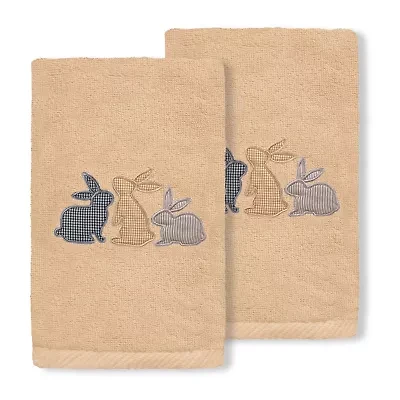 Linum Home Textiles Bunny Row Embroidered 2-pc. Hand Towel