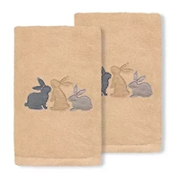 Linum Home Textiles Bunny Row Embroidered 2-pc. Hand Towel