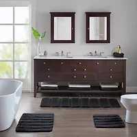 Madison Park Tufted Pearl Channel Soft Solid Bath Rug