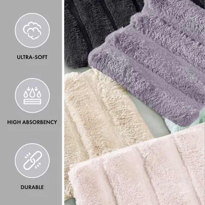 Madison Park Tufted Pearl Channel Soft Solid Bath Rug