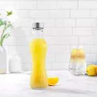 Joyjolt Fluted Glass Spring Water Bottle