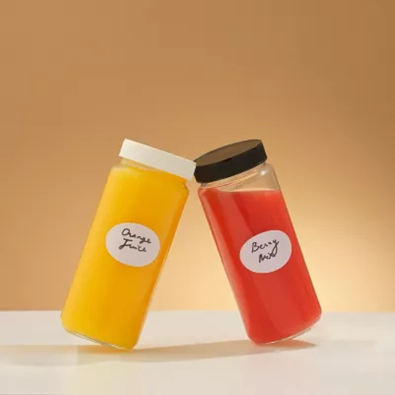 Joyjolt Glass Juice Bottles With Lids (White) 8-pc. Water Bottle