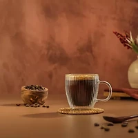 Joyjolt Fluted Savor Double Wall 5.4oz Set Espresso Cup