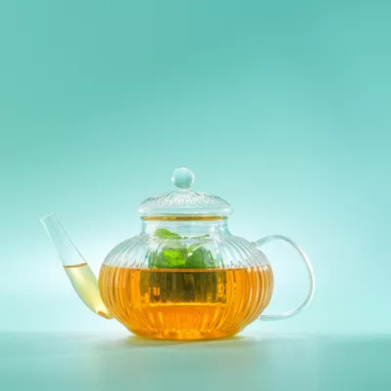 Joyjolt Fluted Glass Tea Glass Teapot