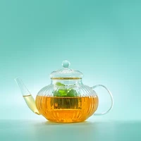 Joyjolt Fluted Glass Tea Glass Teapot