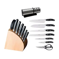 BergHOFF Essentials Forged Stainless Steel 9pc. Knife Block Set with Sharpener