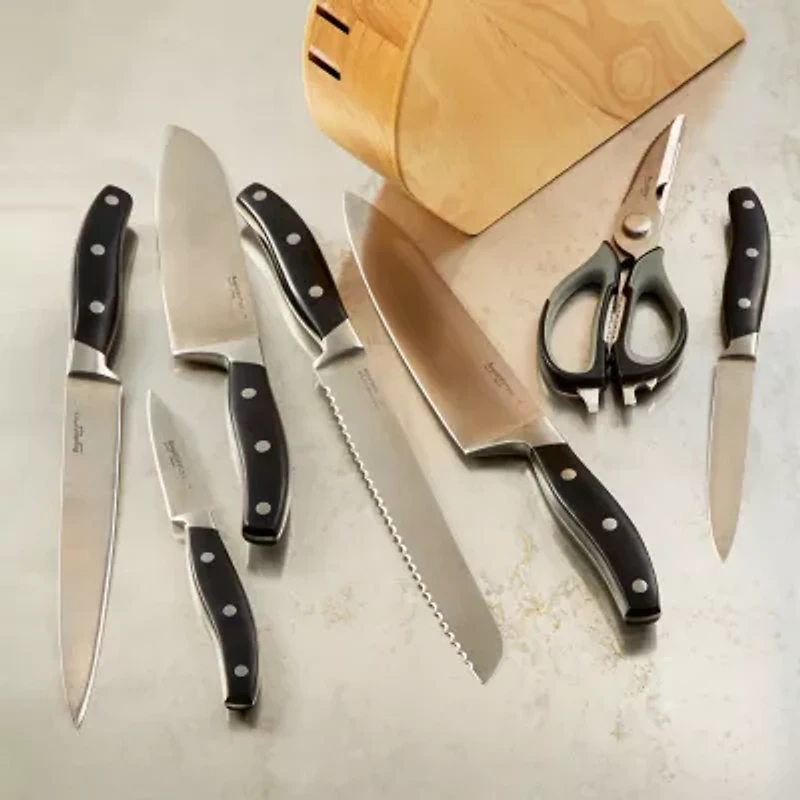 BergHOFF Essentials Forged Stainless Steel 9pc. Knife Block Set with Sharpener