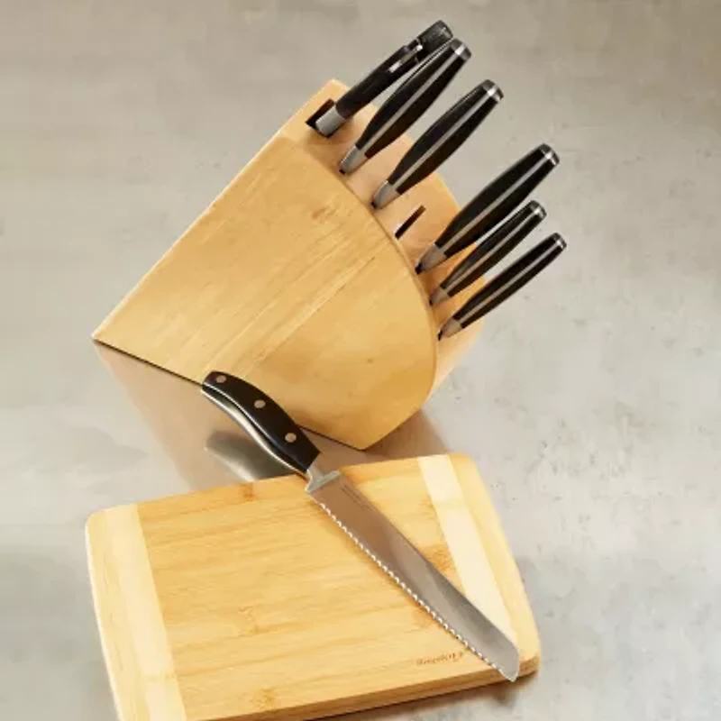 BergHOFF Essentials Forged Stainless Steel 9pc. Knife Block Set with Sharpener