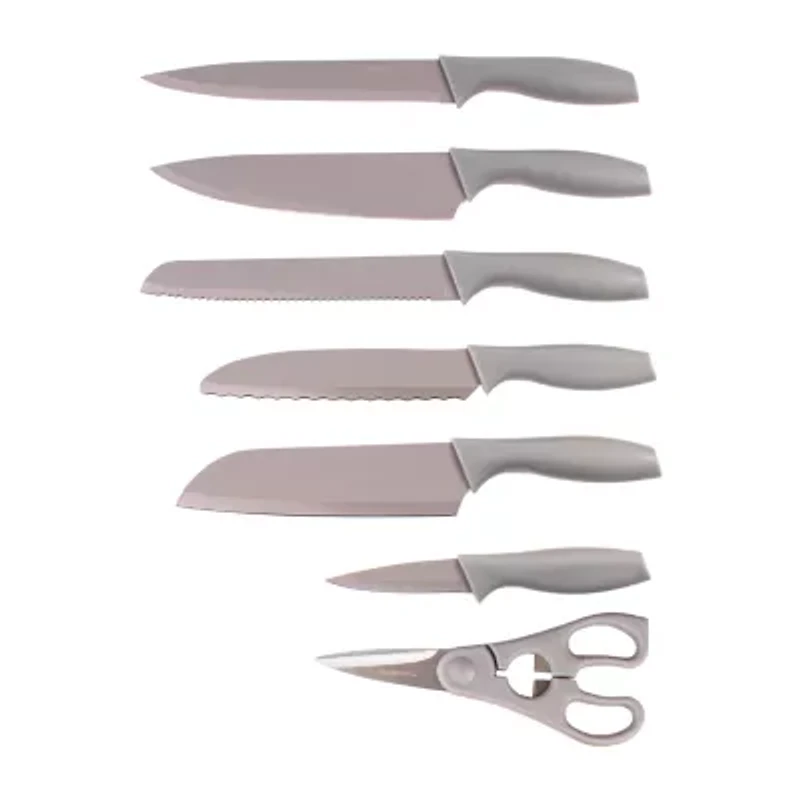 BergHOFF Leo Stainless Steel 8-pc. Universal Knife Block Set