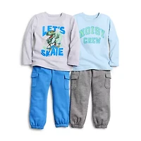Okie Dokie Cargo Toddler & Little Boys Cuffed Regular Fit French Terry Jogger Pant