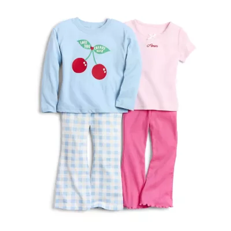 Okie Dokie Toddler & Little Girls Round Neck Long Sleeve Graphic T-Shirt