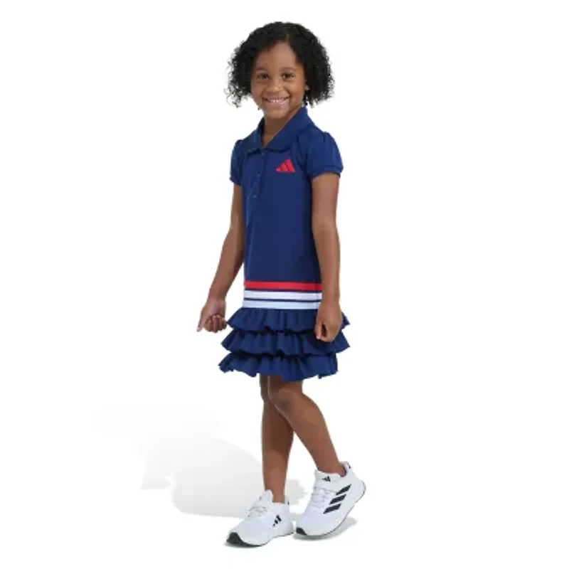 adidas Toddler Girls Short Sleeve Cap T-Shirt Dress