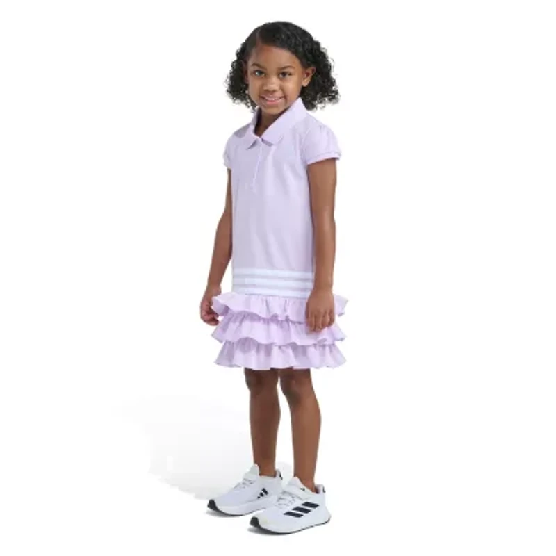 adidas Little Girls Short Sleeve Cap T-Shirt Dress
